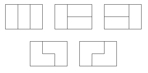 样例 1 的 5 种铺法